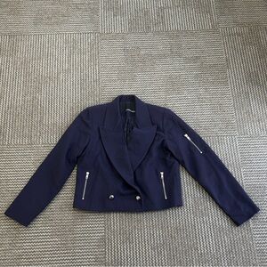 Rodebjer 100% Wool Navy Cropped Jacket, size S